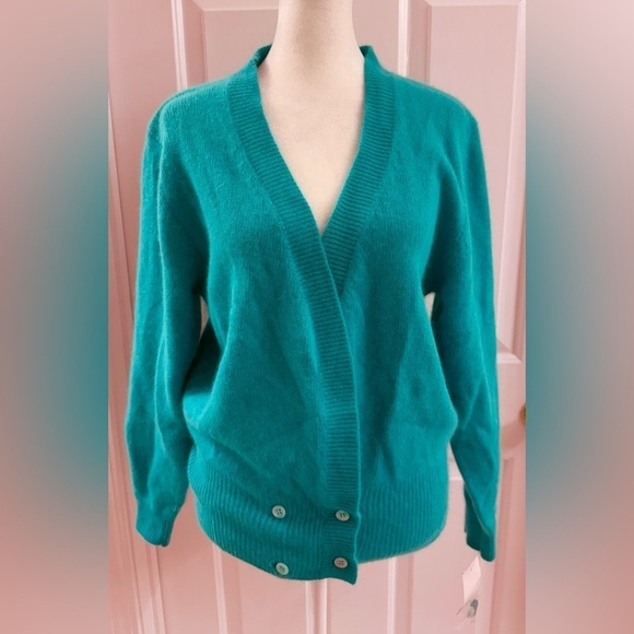 NWT The Committee Cardigan light green lambs wool angora Blend size L - Picture 1 of 7